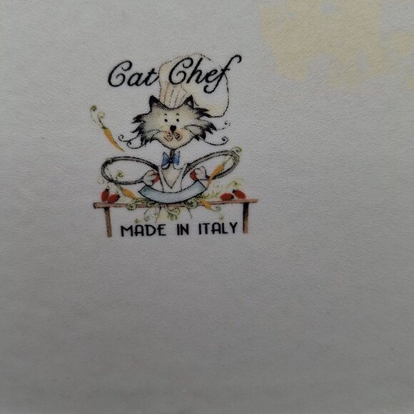 Le Jolie Cat Chef Menu Square Plate "7.75 x7.75" Made In Italy Replacement - Picture 3 of 5
